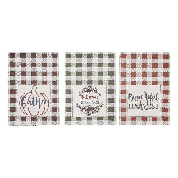 Harvest blessings pumpkin cart personalized decorative tea towel