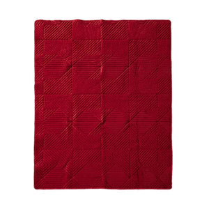 Riviera Red Velvet Quilted Throw