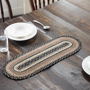 Sawyer Mill Charcoal Braided Jute Table Runner