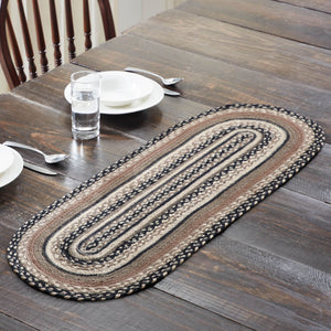 Sawyer Mill Charcoal Braided Jute Table Runner