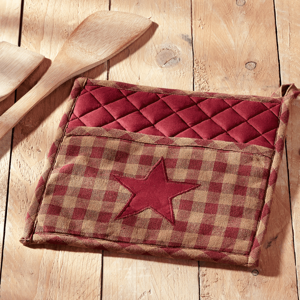 Burgundy Star Pot Holder 8x8