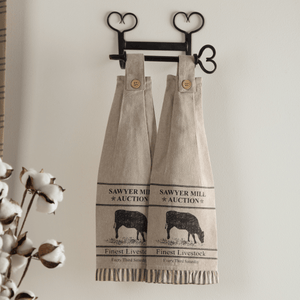Sawyer Mill Button Loop Kitchen Towel Set - Cow