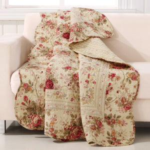 Antique Rose Quilted Throw