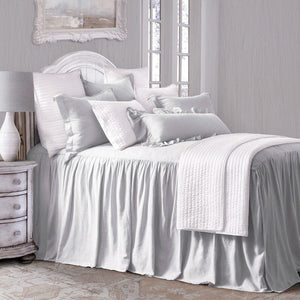 Luna Washed Linen Bedspread Set in Light Gray