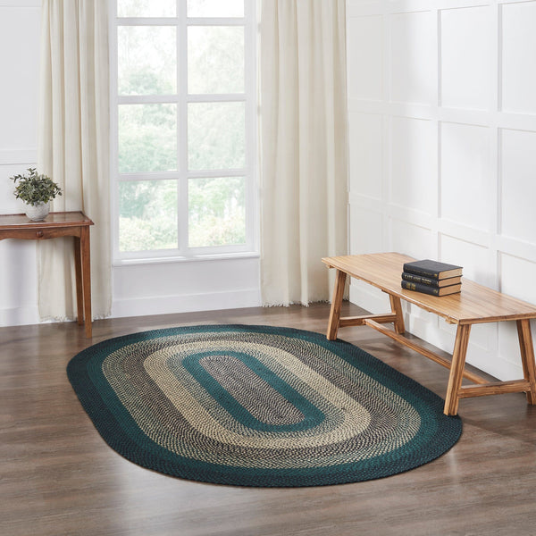 Pine Grove Oval Braided Rug w/ Pad - Retro Barn Country Linens