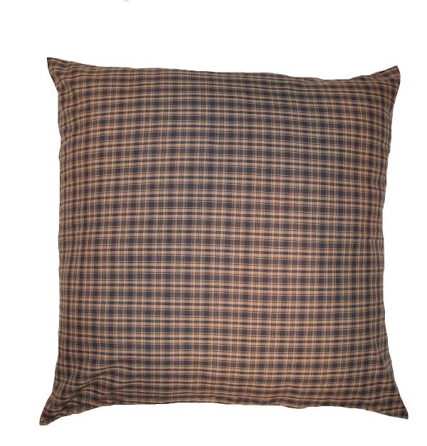 Black and Tan Plaid Euro Sham Retro Barn Country Linens