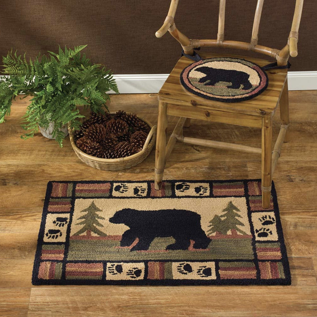 Adirondack Bear Hooked Accent Rug