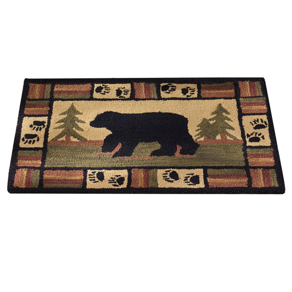 Adirondack Bear Hooked Accent Rug - Retro Barn Country Linens