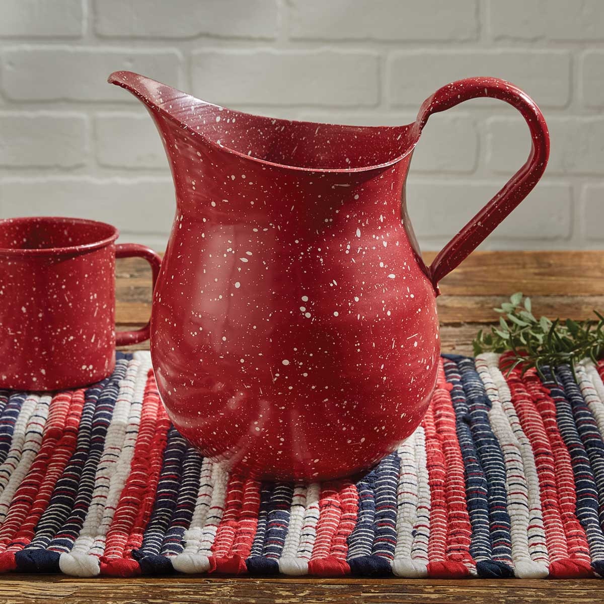 Enamelware Red Pitcher