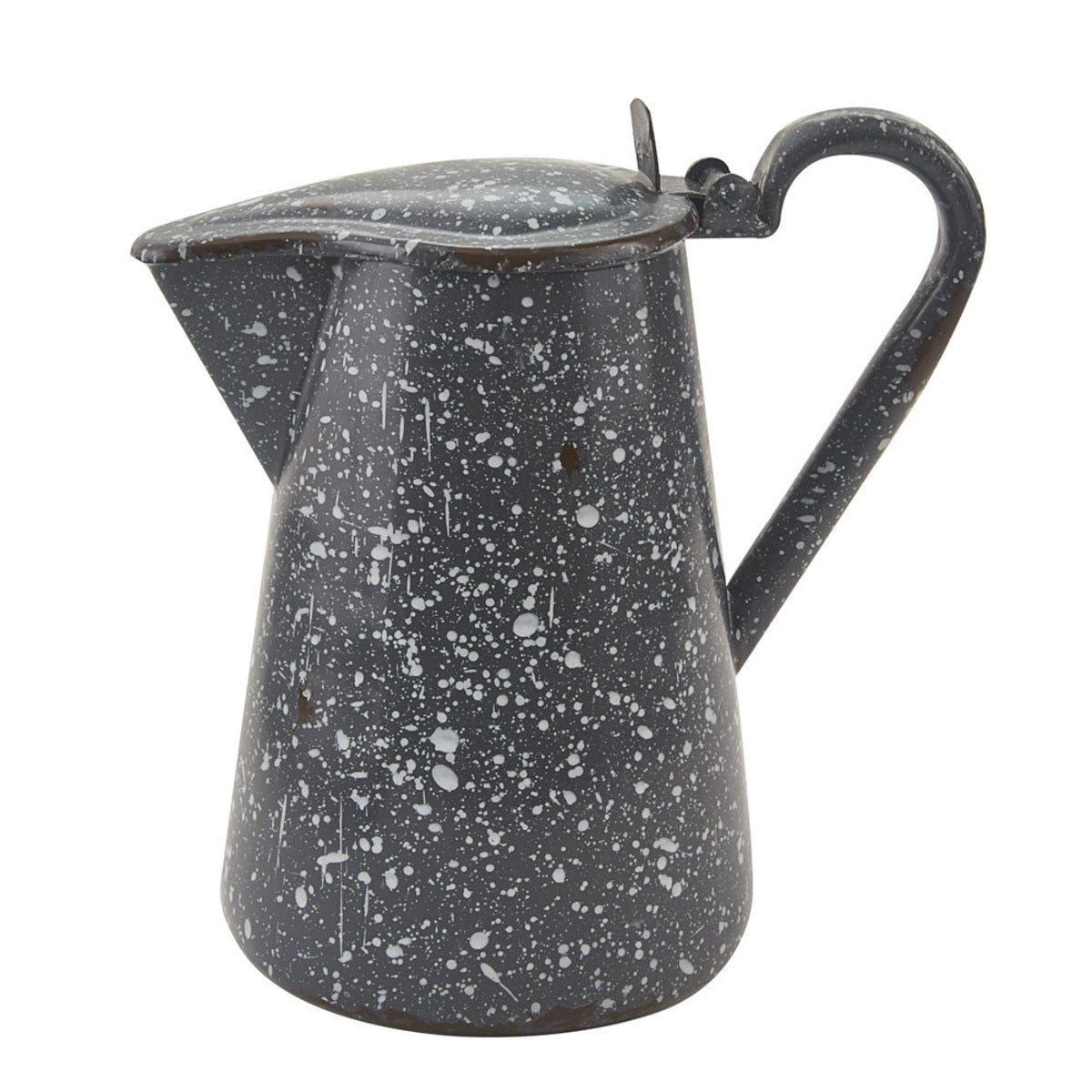 Enamelware Gray Pitcher with Lid