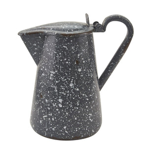 Enamelware Gray Pitcher with Lid