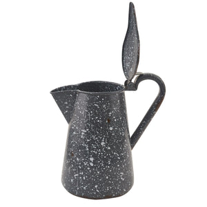 Enamelware Gray Pitcher with Lid