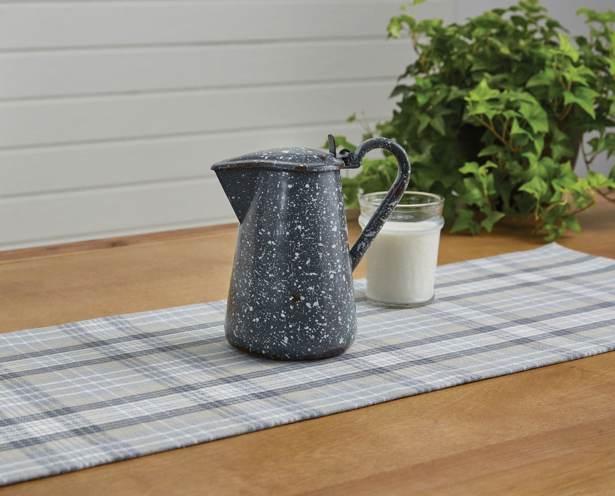 Enamelware Gray Pitcher with Lid