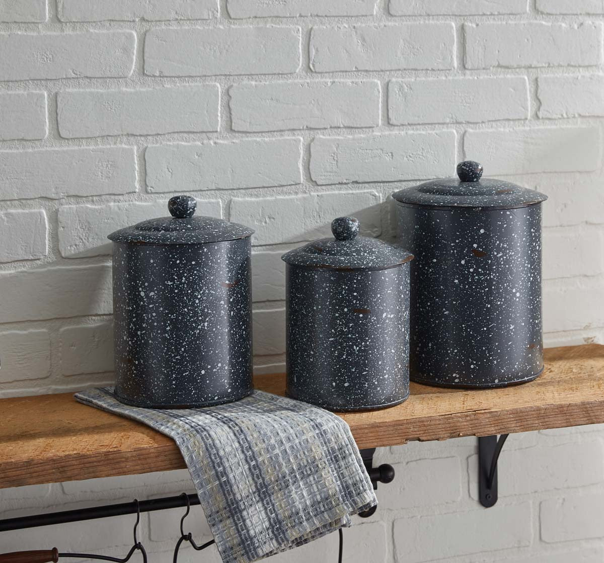 Enamelware Gray Canister Set