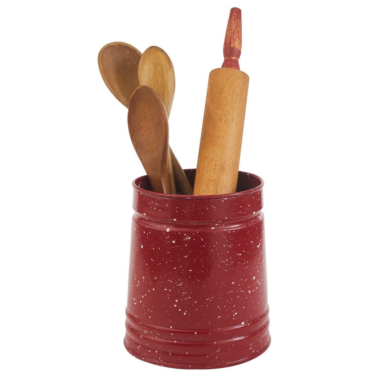 Enamelware Red Utensil Crock - Thumbnail 2