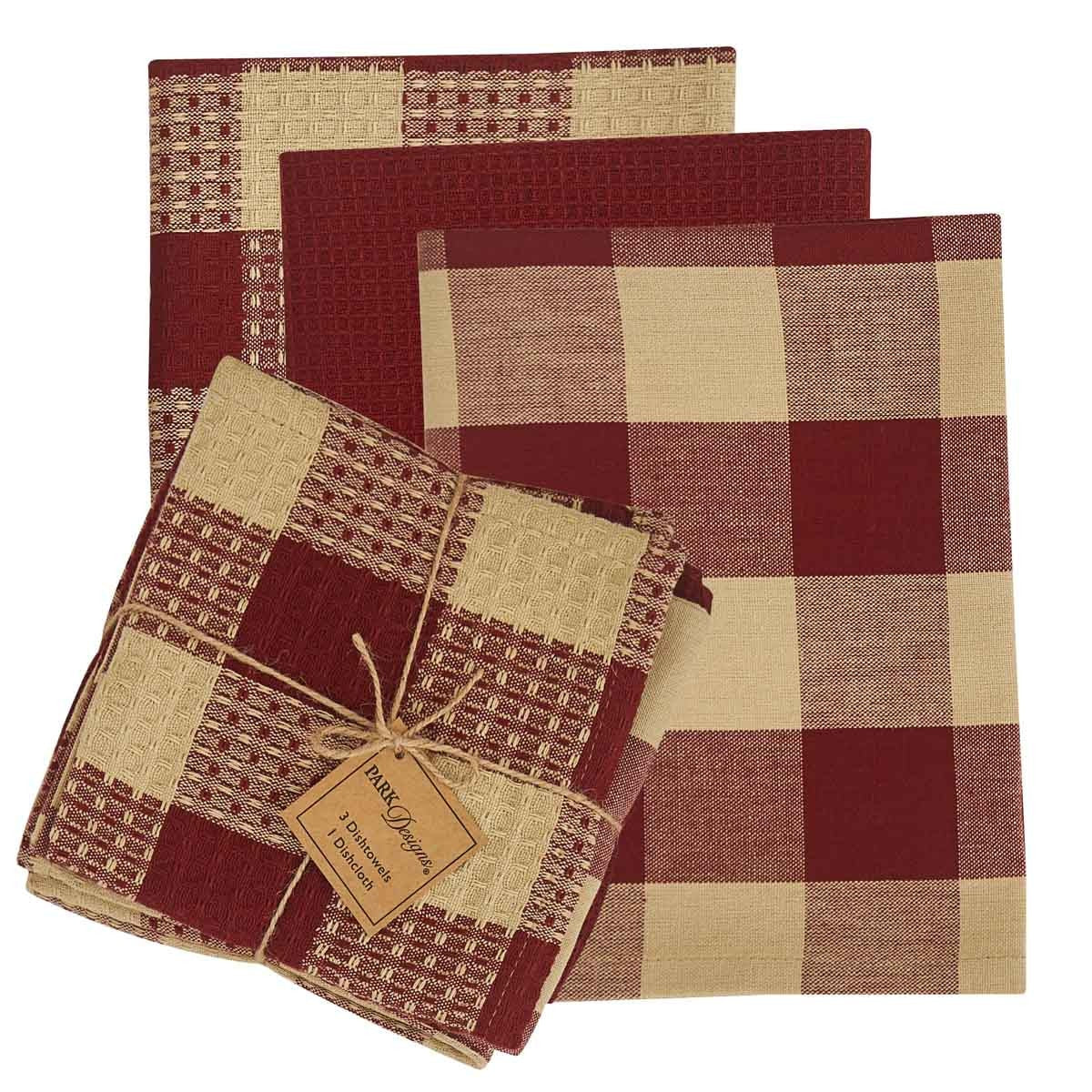 Wicklow Garnet Kitchen Towel Set of 4