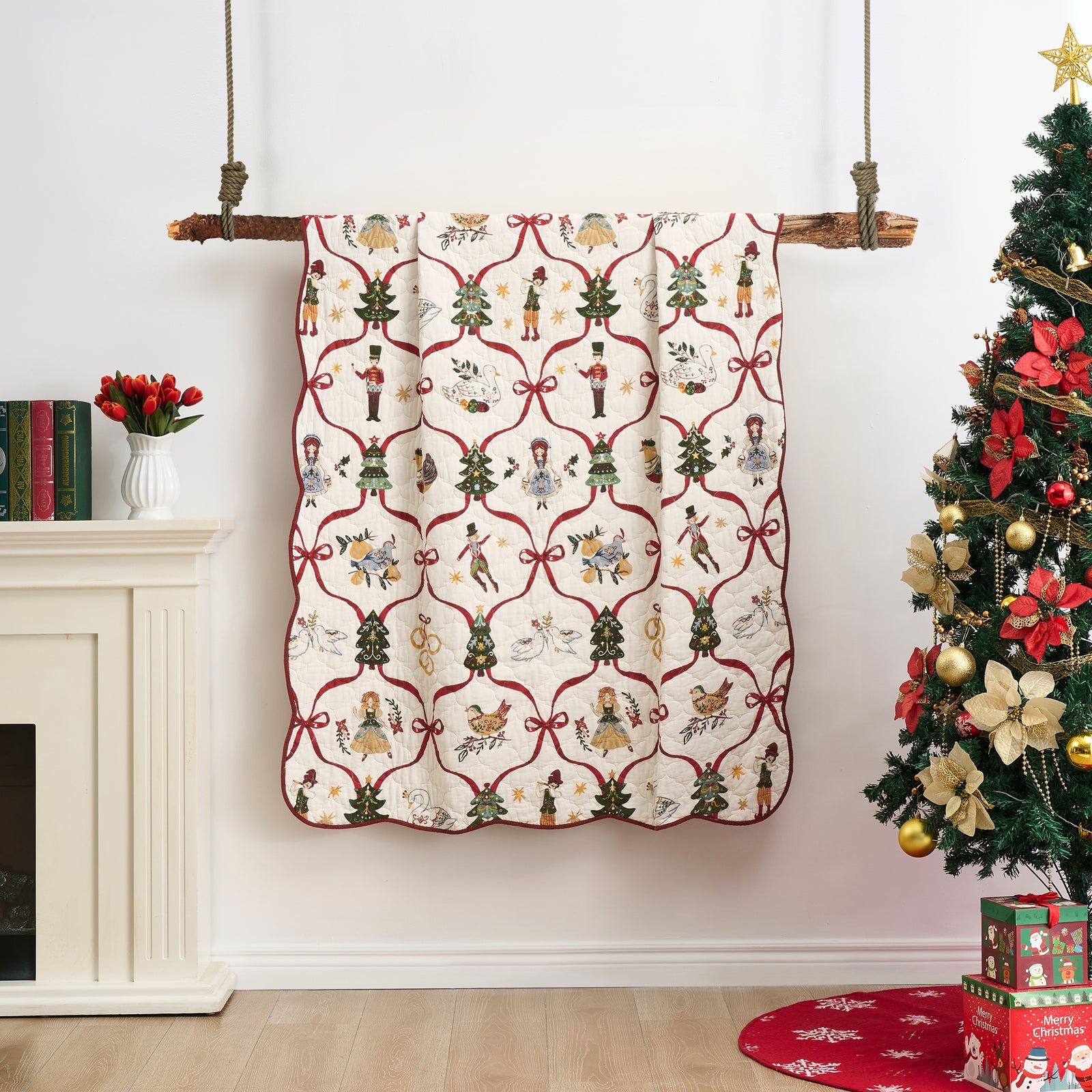 12 Days of Christmas Quilted Throw
