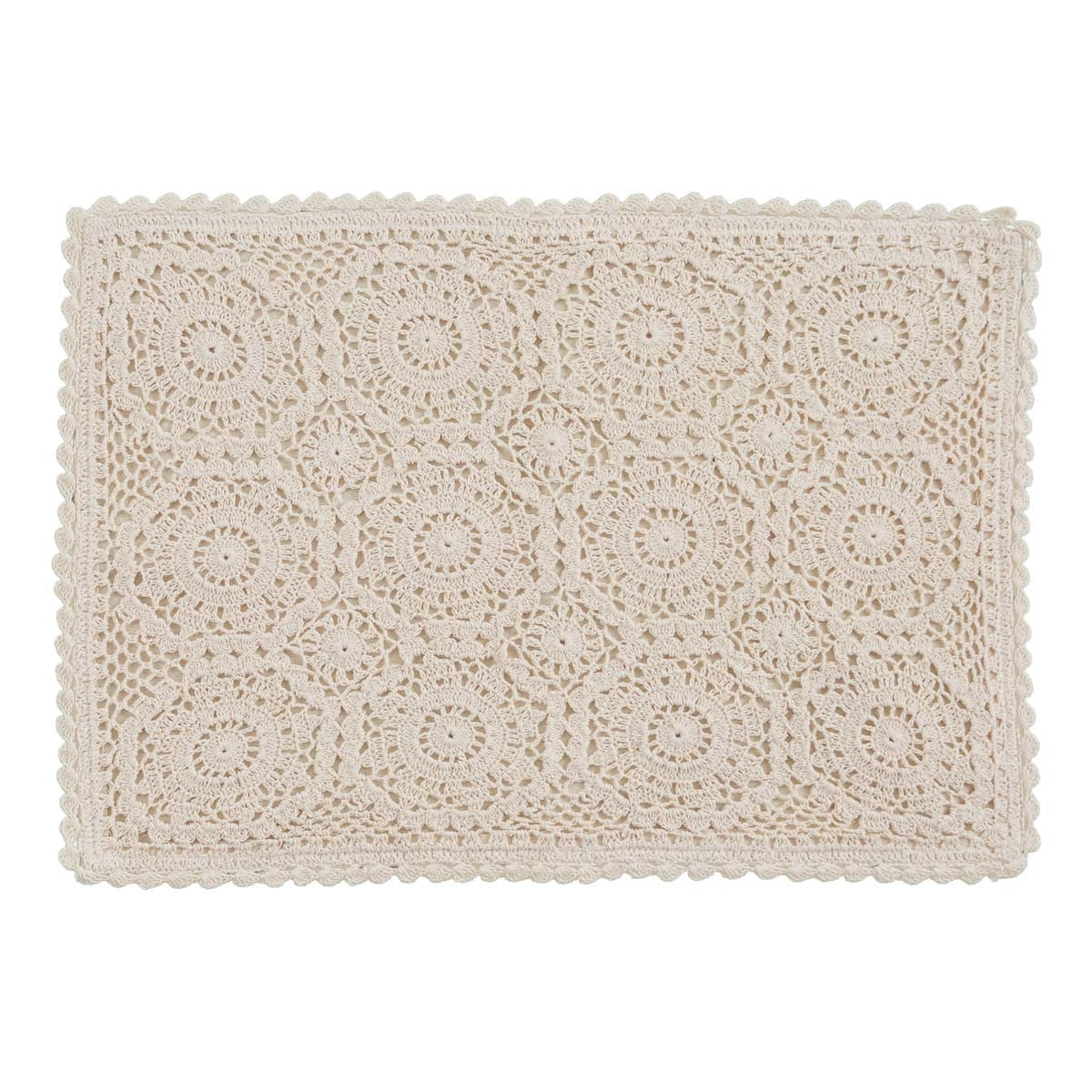 Crochet Lace Cream Placemat Set of 6