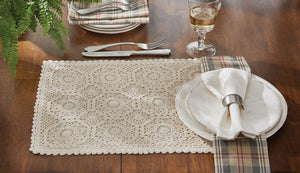Crochet Lace Cream Placemat Set of 6