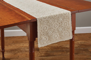 Crochet Lace Cream Table Runner