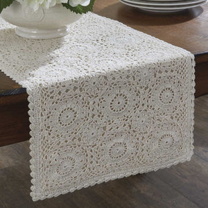 Crochet Lace Cream Table Runner