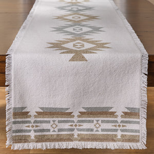 Neutral Aztec Printed Table Runner 72"