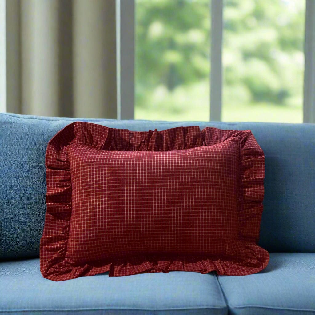 Homespun Ruffled Pillow Sham- Choice of Fabrics