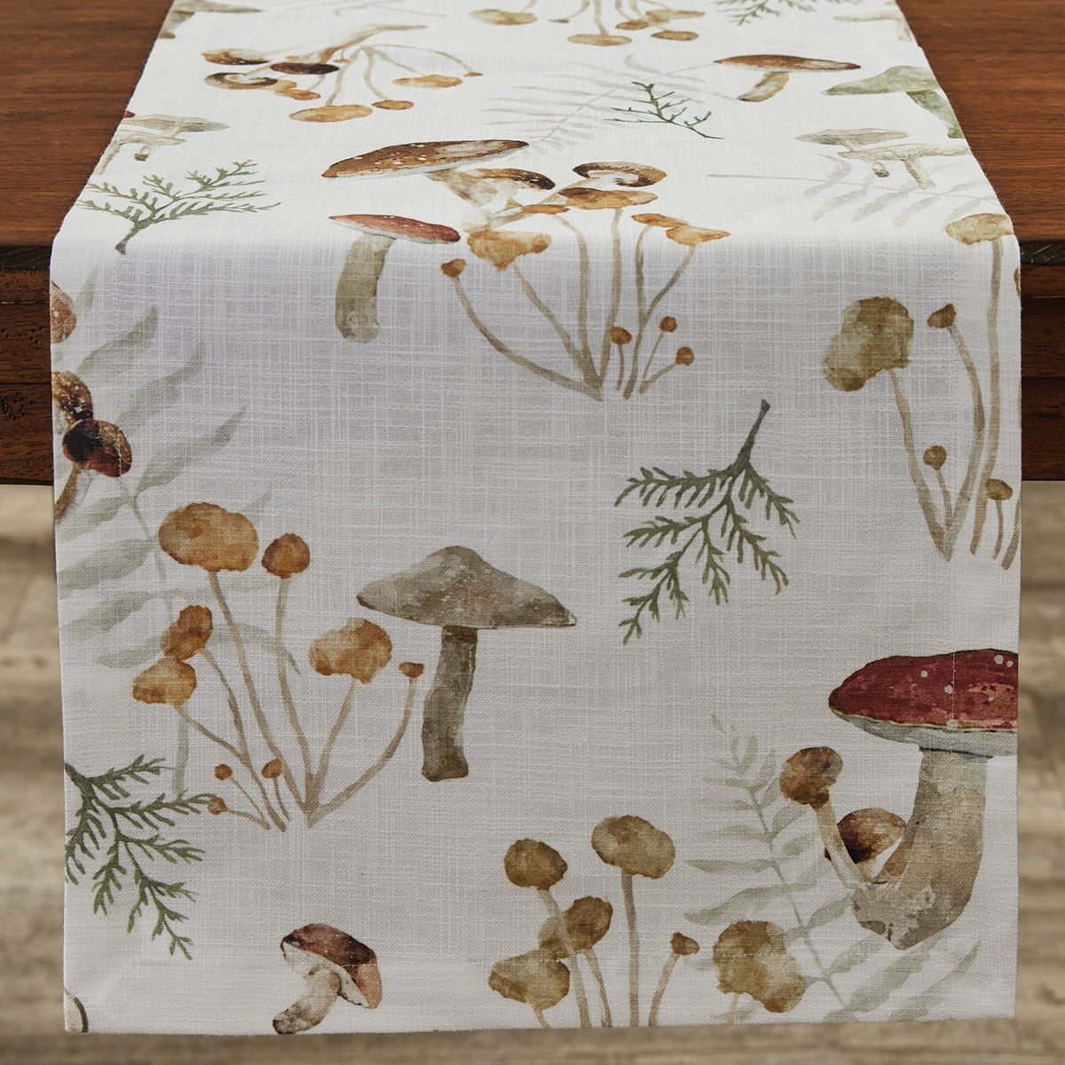 Wild Mushrooms Table Runner 72"