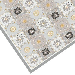 Gray and Yellow Tile Vinyl Floor Mat