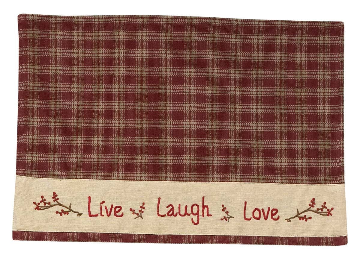 Sturbridge Wine Plaid Embroidered Placemat Set of 4