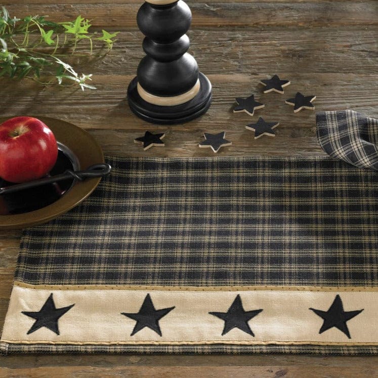 Sturbridge Black Plaid Star Placemat Set of 4