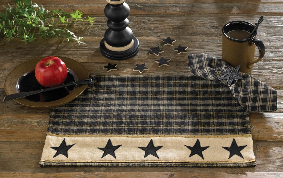 Sturbridge Black Plaid Star Placemat Set of 4