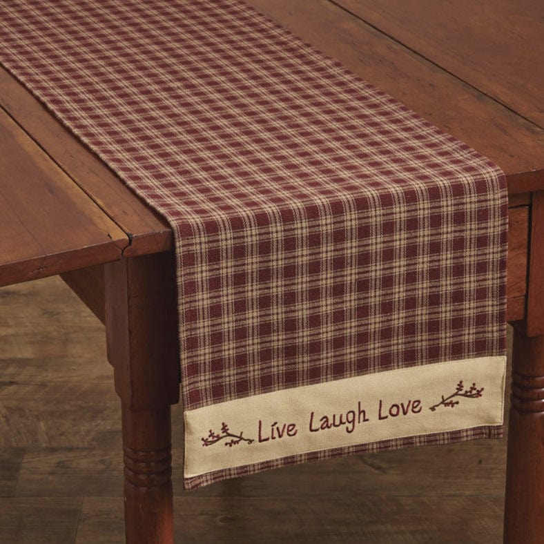 Sturbridge Wine Plaid Live, Laugh, Love Runner