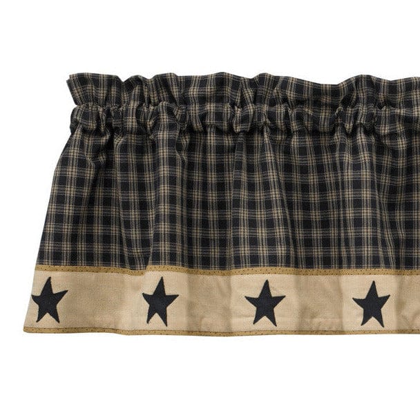 Sturbridge Black Plaid Star Valance