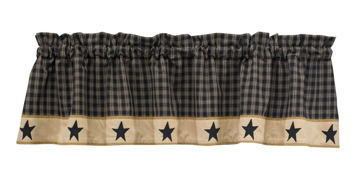 Sturbridge Black Plaid Star Valance