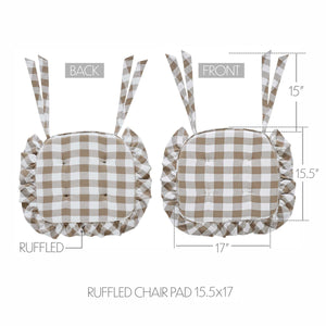 Annie Portabella Buffalo Check Ruffled Chair Pad
