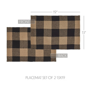 Black Check Placemat Set of 2