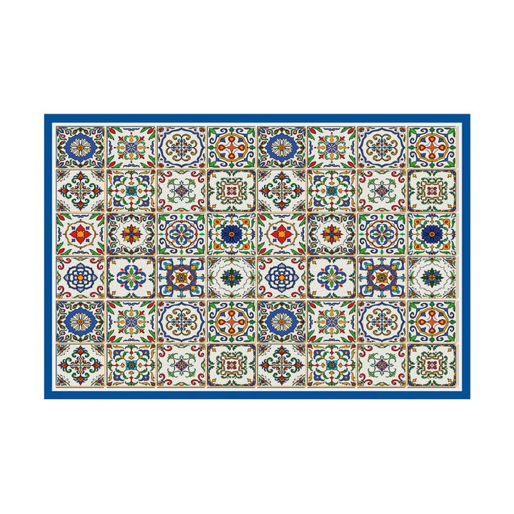 Spanish Tile Vinyl Floor Mat