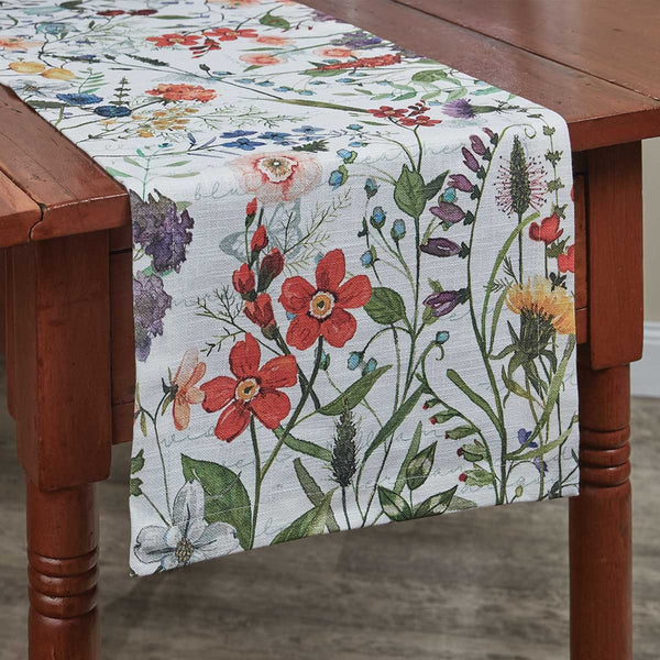 Wildflower Sketchbook Table Runner - Retro Barn Country Linens