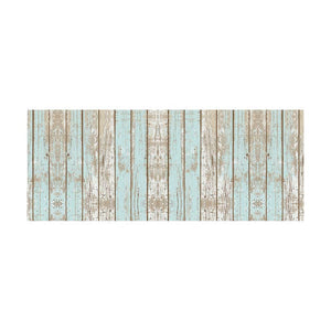 Vintage Blue Faux Wood Vinyl Floor Mat