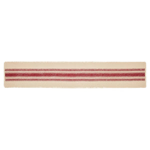 Burlap Red Stripe Table Runner 72"