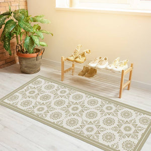 Sand Flower Vinyl Floor Cloth Mat 5 ft Runner