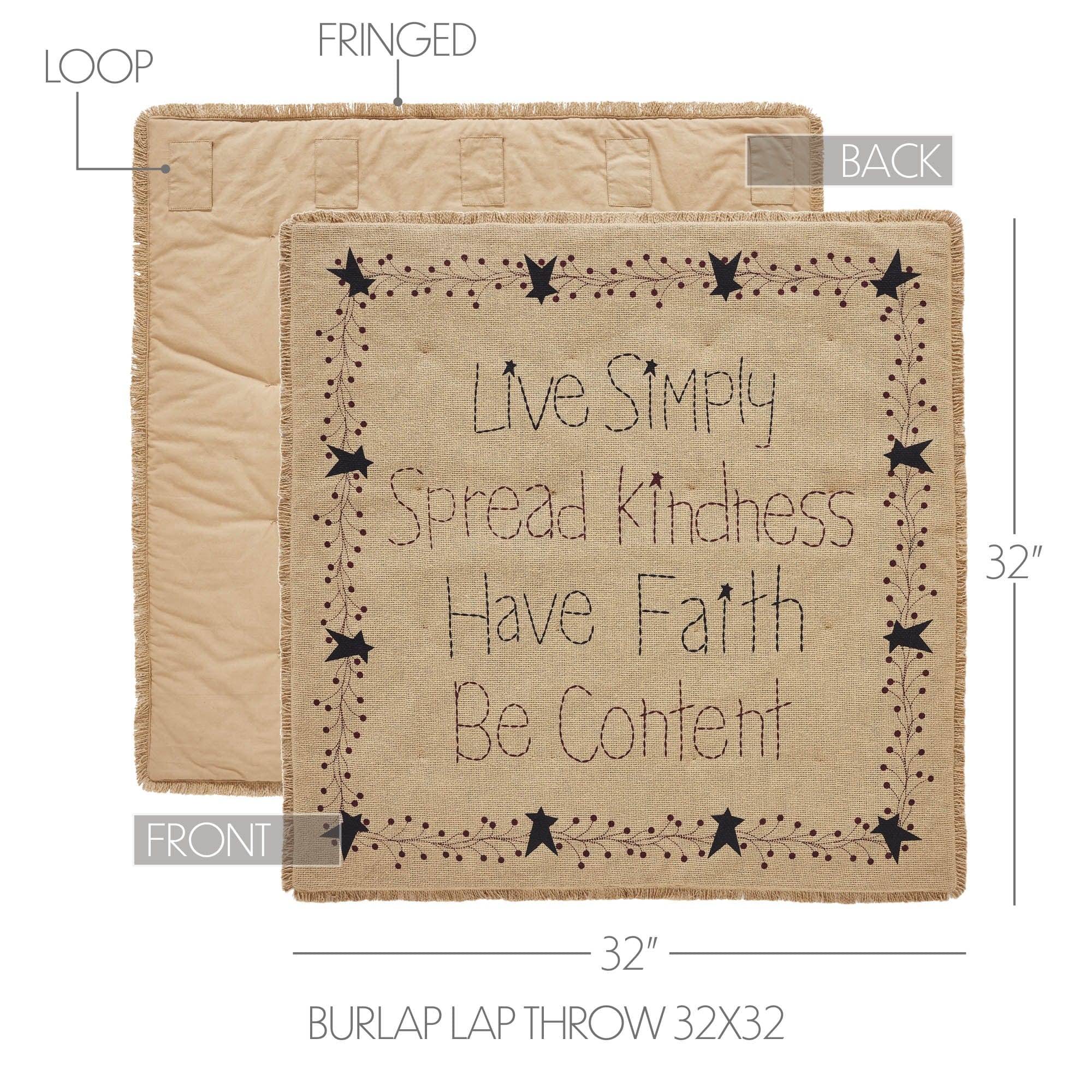 Pip Vinestar Burlap Lap Throw/ Wall Hanging