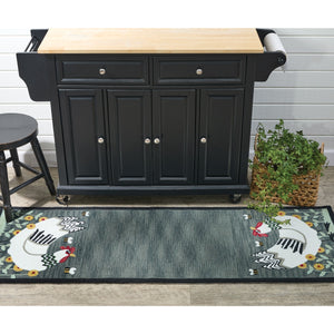 My Little White Hen Hooked Runner Rug