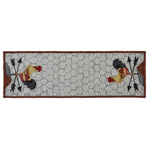 Break of Day Rooster Hooked Runner Rug