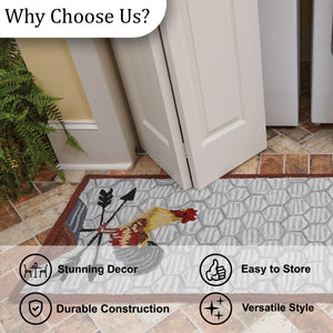 Break of Day Rooster Hooked Runner Rug