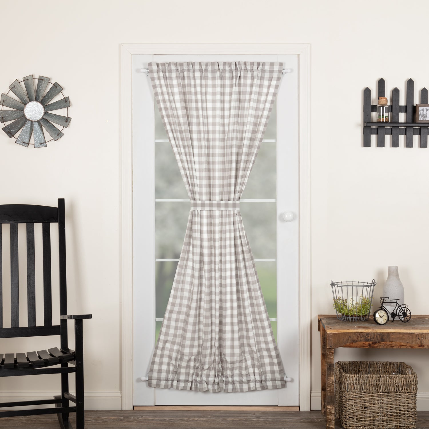 Annie Buffalo Check Door Panel - Grey