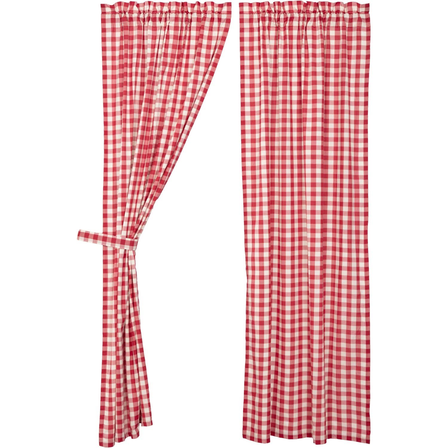 Annie Buffalo Check 84" Panel Set - Red