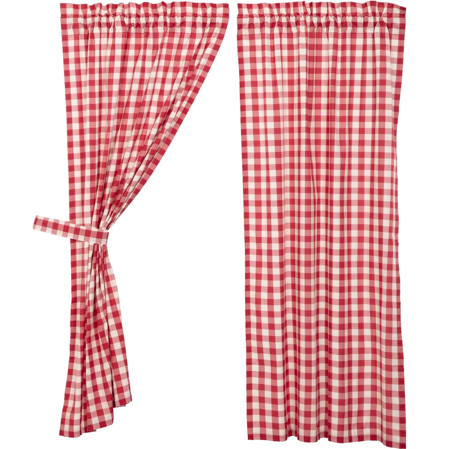 Annie Buffalo Check 63" Panel Set - Red