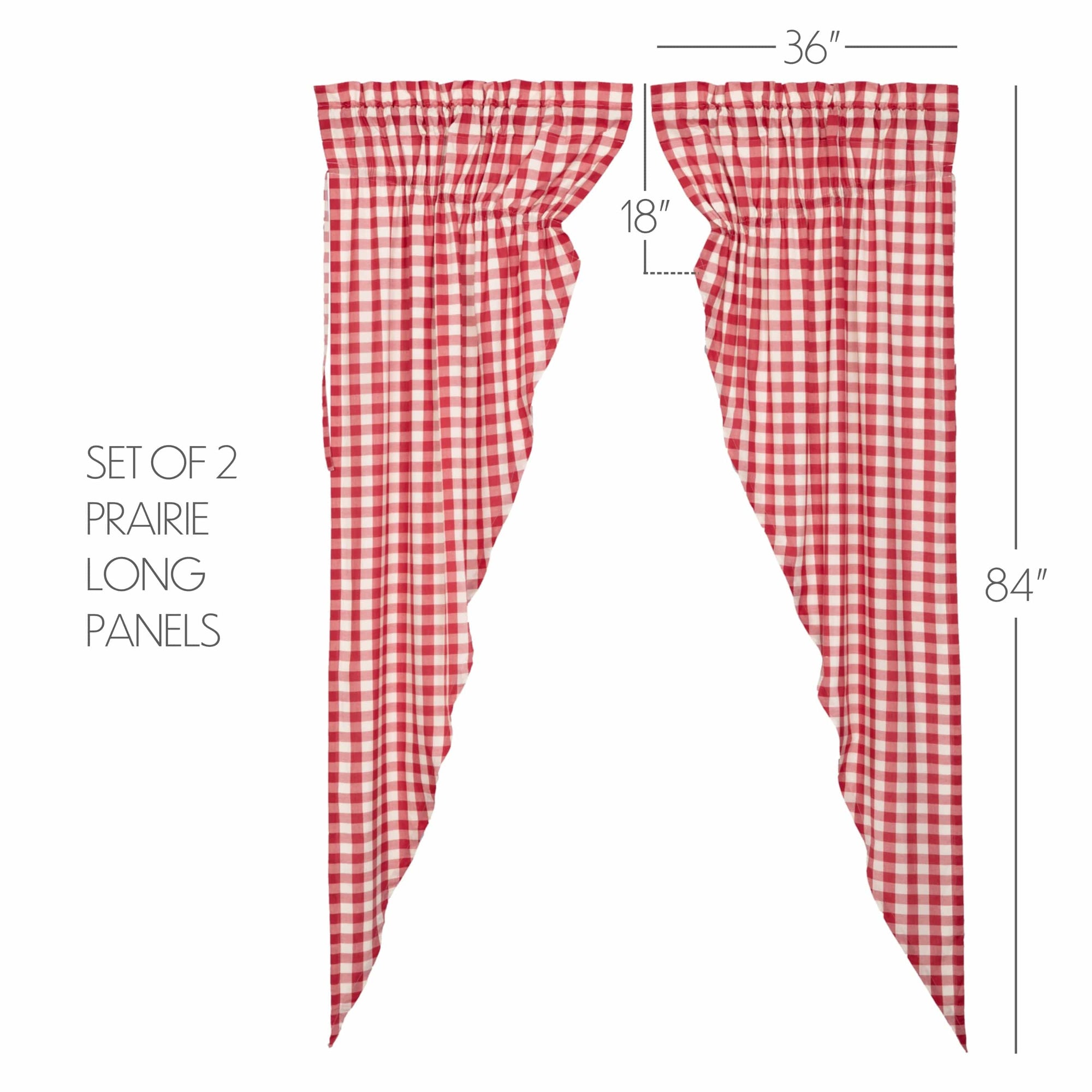 Annie Buffalo Long Prairie Curtain- Red